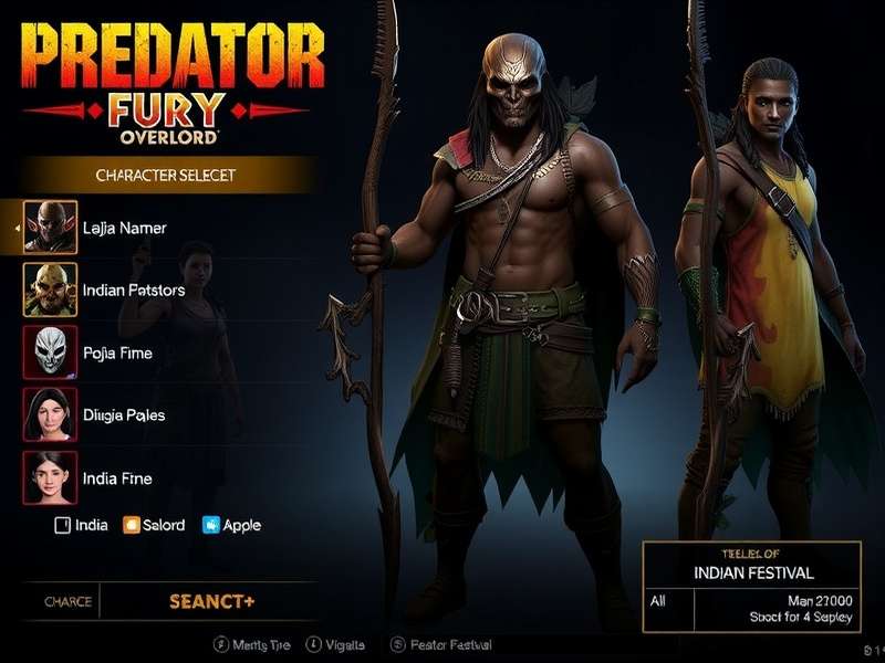 Predator Fury Beast Overlord Character Selection Screen